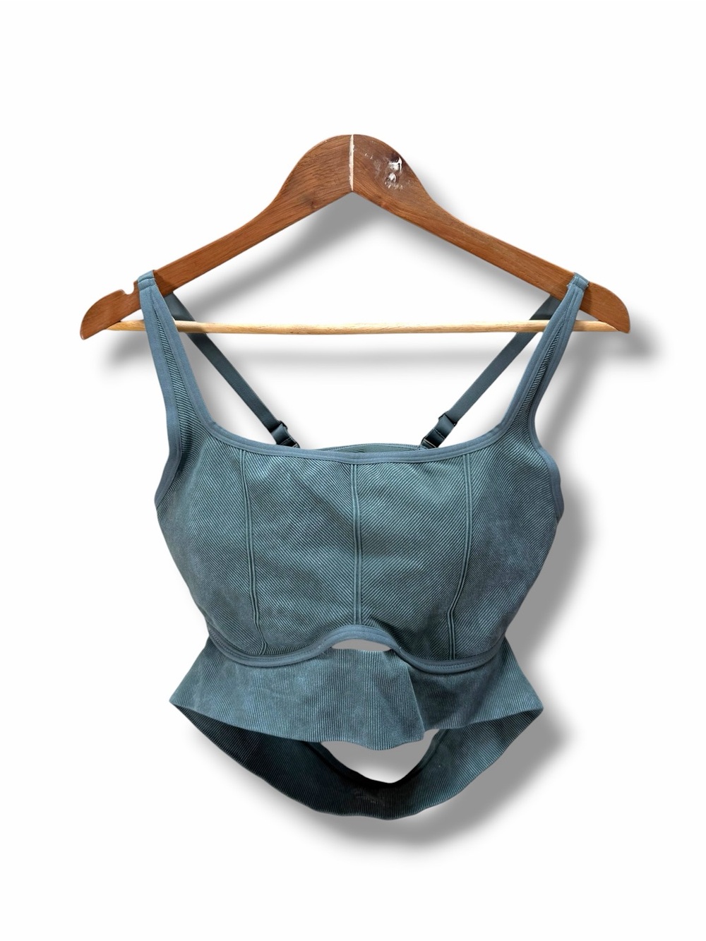 Offline Aerie Teal Green Ribbed Corset Style Sports Bra Size XXL